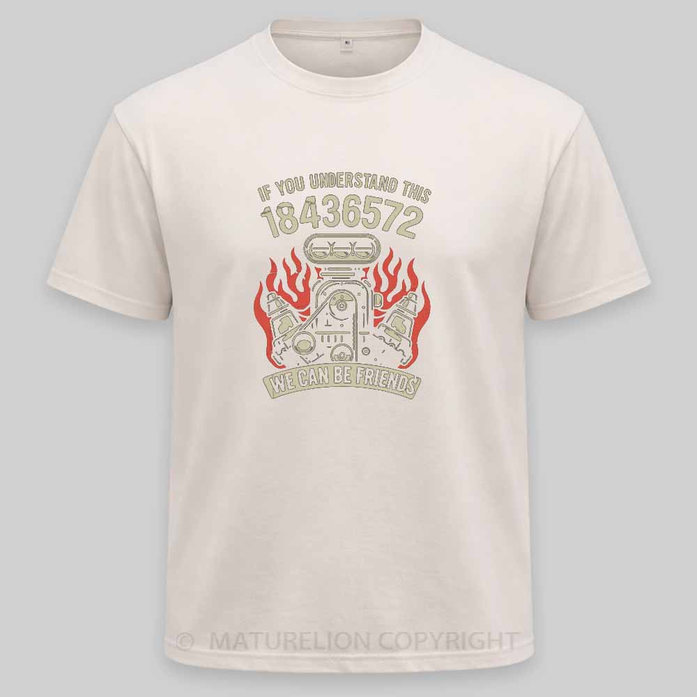 Maturelion 1-8-4-3-6-5-7-2-Firing-Order Washed T-shirt