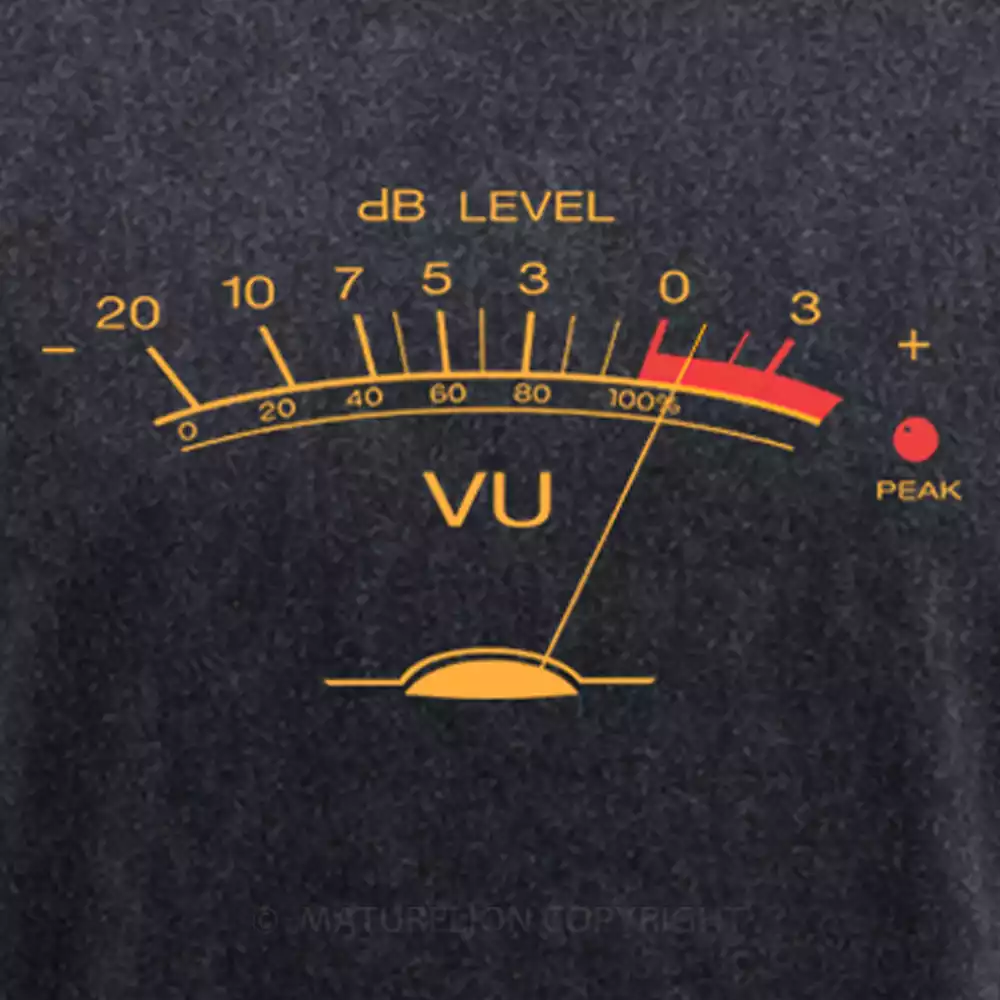 Maturelion Volume VU Meter Vintage Audio Engineer Recording Studio Gear Head Musician Guitar Washed T-shirt