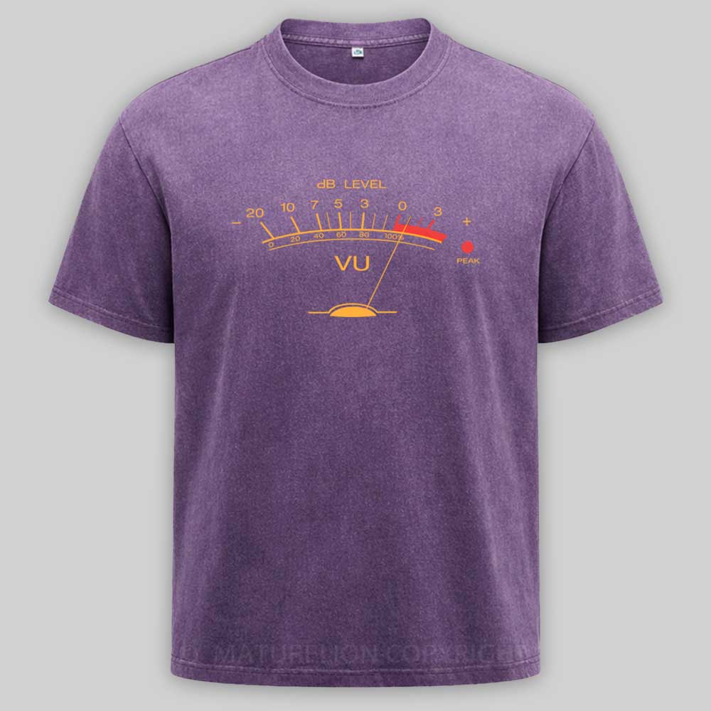 Maturelion Volume VU Meter Vintage Audio Engineer Recording Studio Gear Head Musician Guitar Washed T-shirt