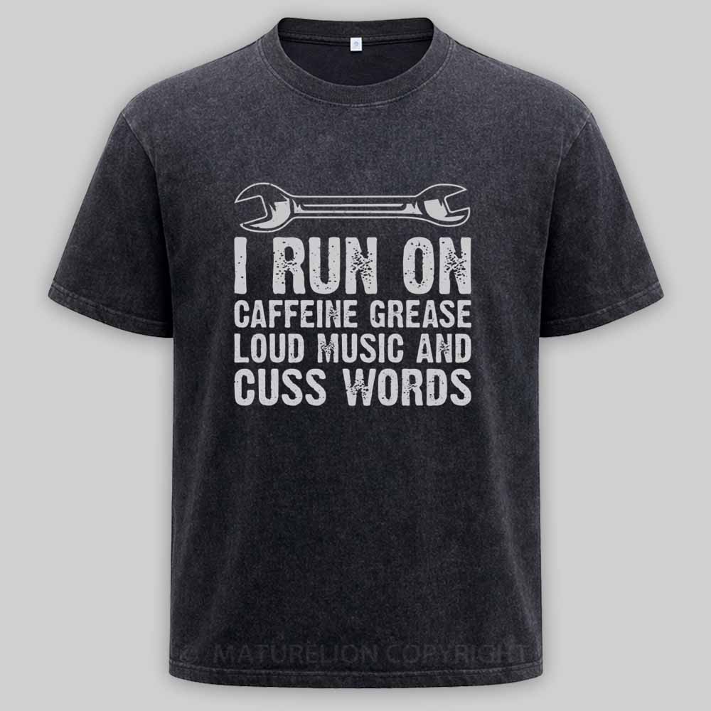 Maturelion Car Auto Motorcycle Mechanic Funny Sayings And Diesel Gifts Washed T-shirt