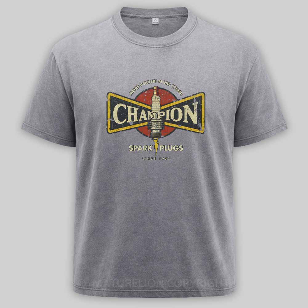 Maturelion Champion More Power More Speed 1907 Washed T-shirt