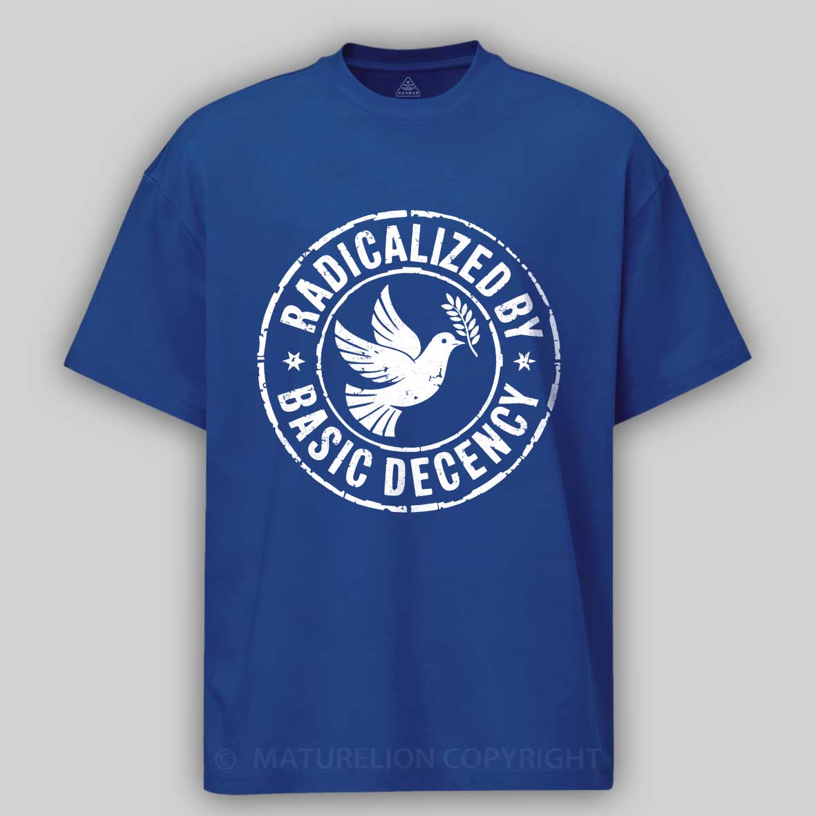 Maturelion Radicalized By Basic Decency-1 Cotton T-shirt