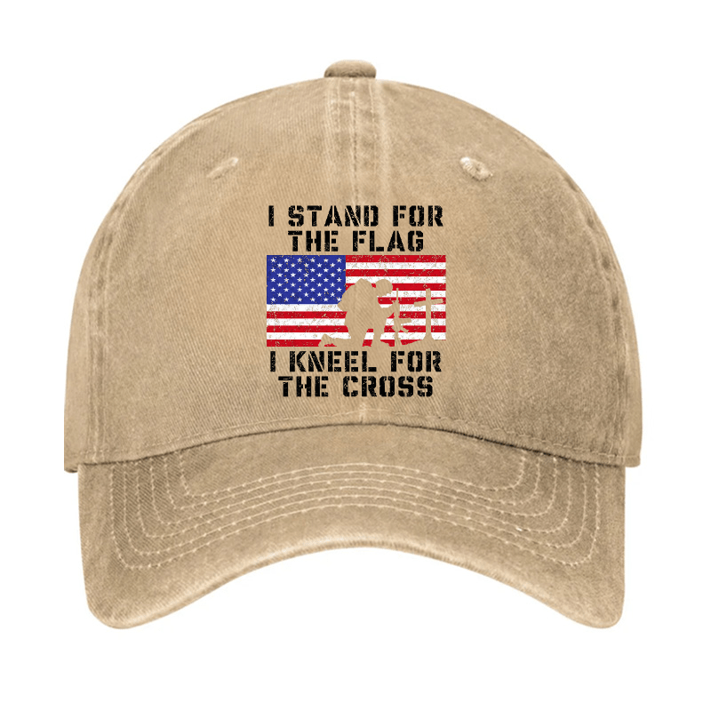 I Stand For The Flag I Kneel For The Cross Cap (Free Customization)-Maturelion