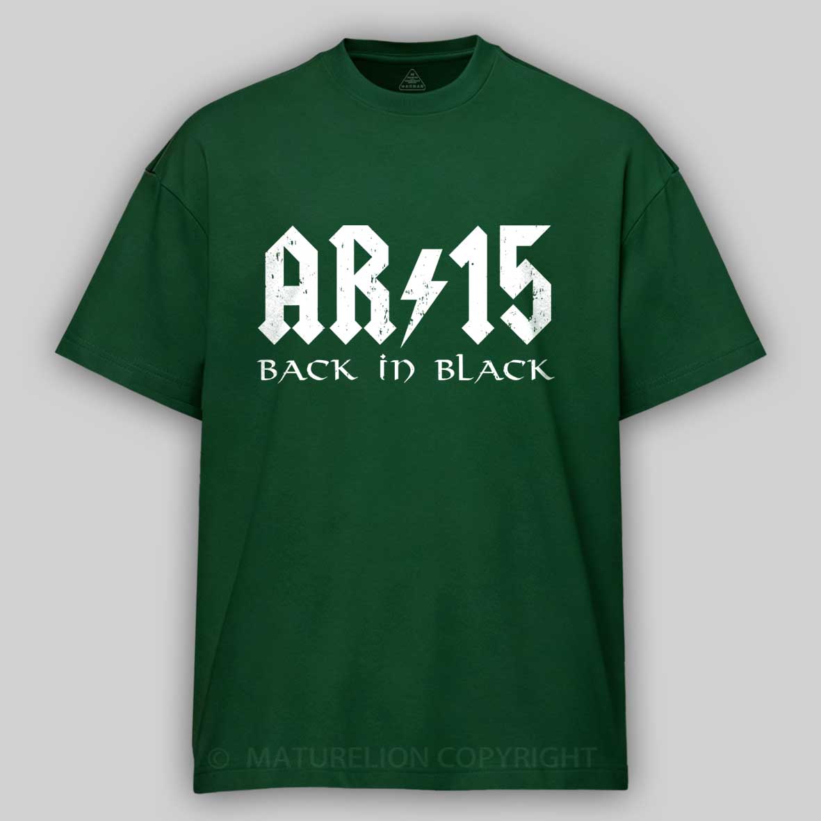 Maturelion Men's T-Shirt AR15 Back In Black Cotton T-Shirt