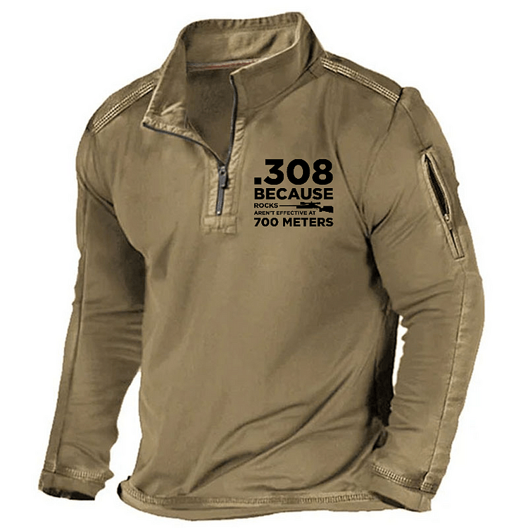Maturelion Men's Henley Shirt 308 Because Rocks Aren'T Effective At 700 Meters Henley Shirt