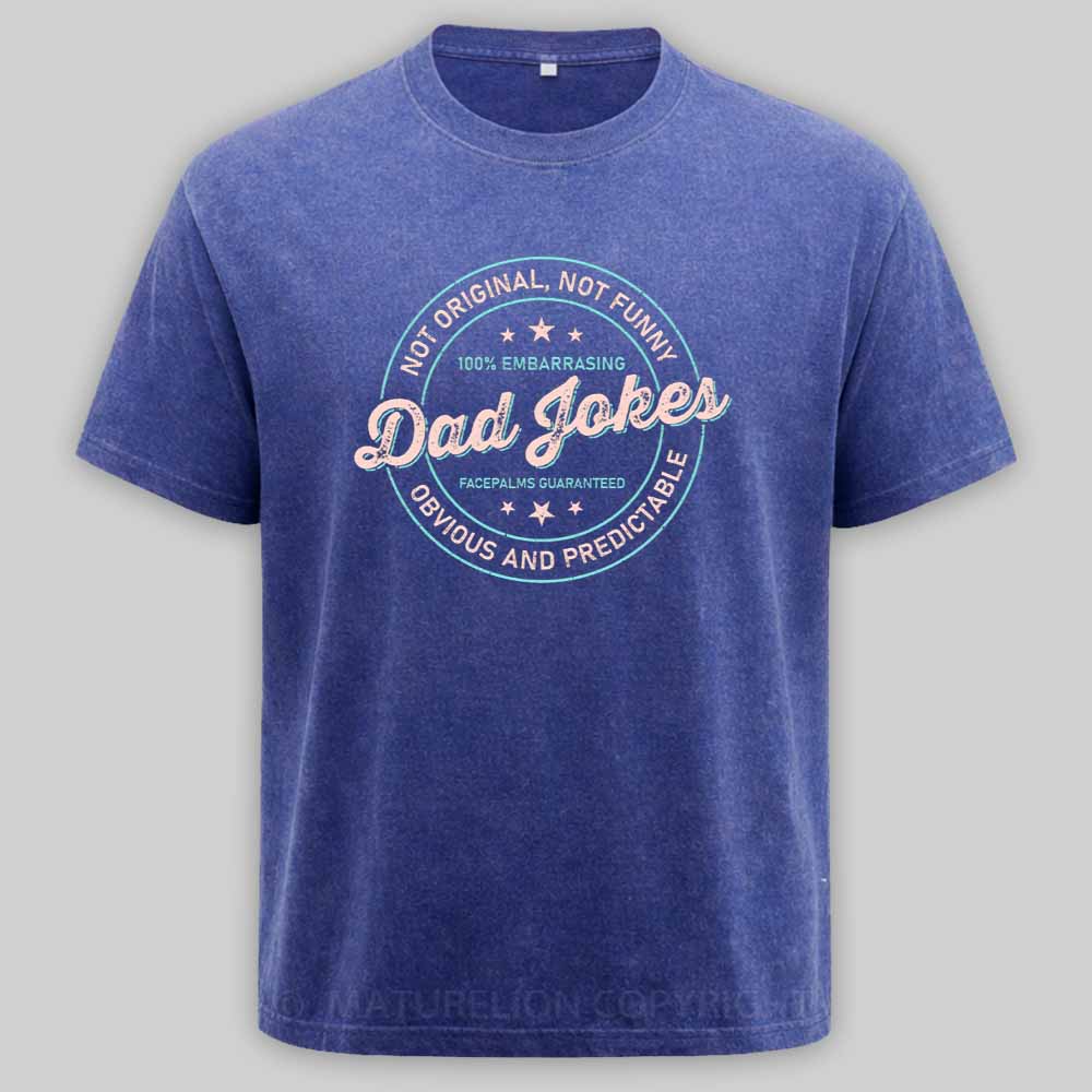 Maturelion Vintage Dad Jokes Washed T-shirt