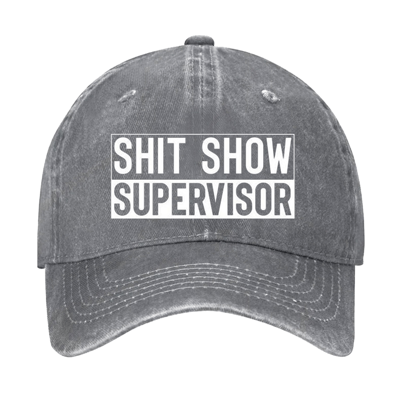 Shit Show Supervisor Funny Text Letters Adjustable Cap-Maturelion