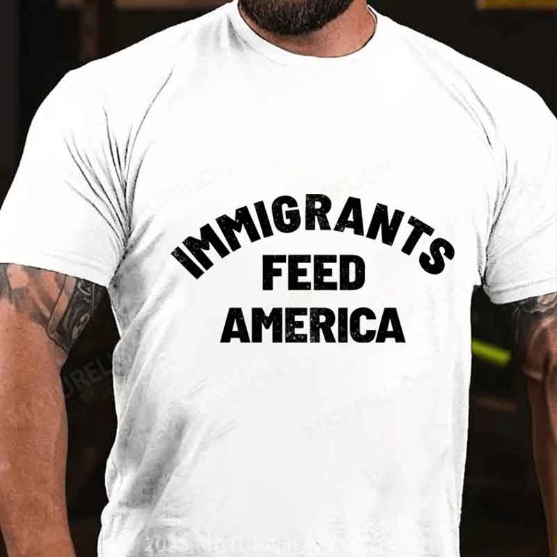 Maturelion Immigrants-Feed-America  Cotton T-shirt