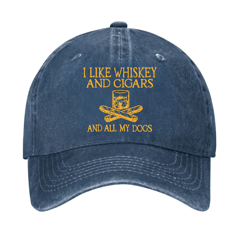 I Like Whiskey And Cigars And All My Dogs Cap-Maturelion