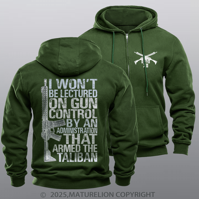 Maturelion Men's Hoodie Gun Control Fleece Zipper Hoodie