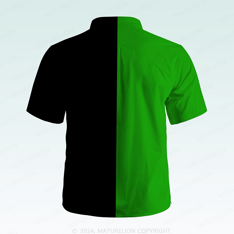 Maturelion St. Patrick's Button Pocket ShirtRetro Island Shamrocks Hawaiian Shirt