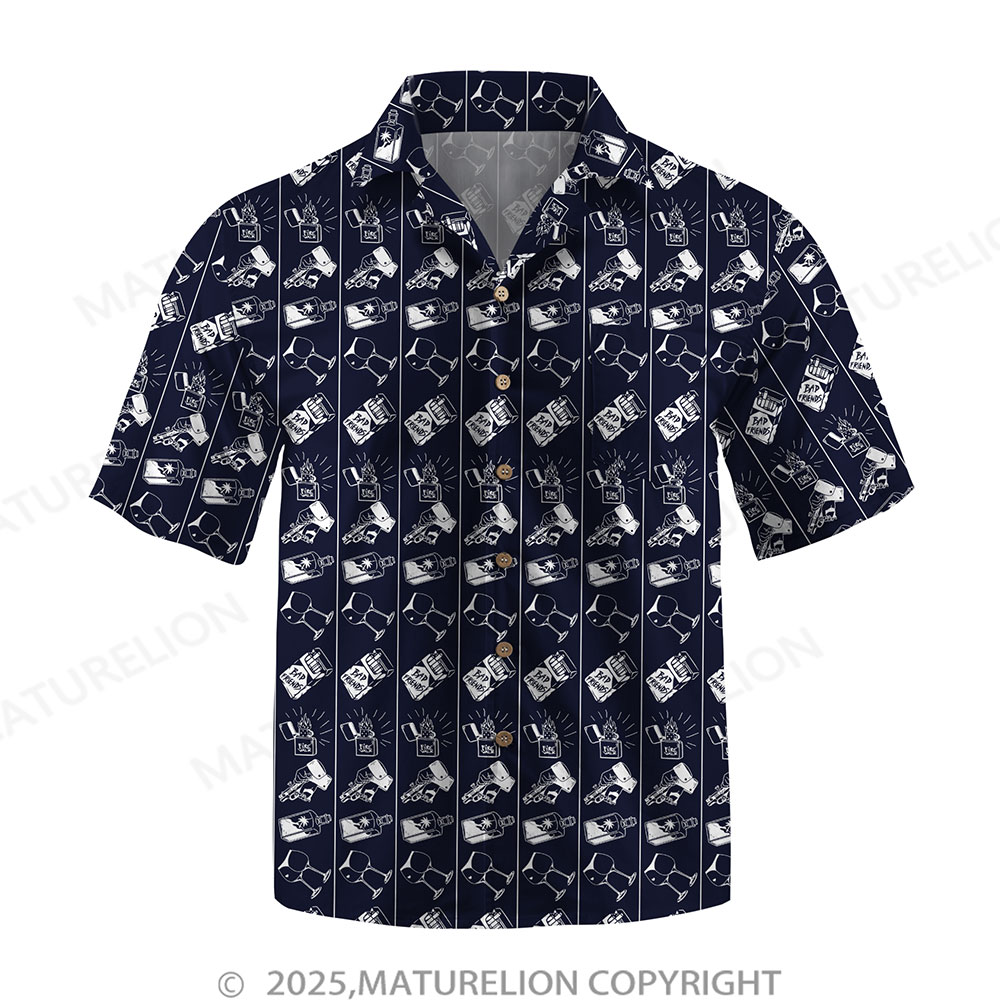 Maturelion Men's Hawaiian Shirt Midnight Tropics Hawaiian Shirt