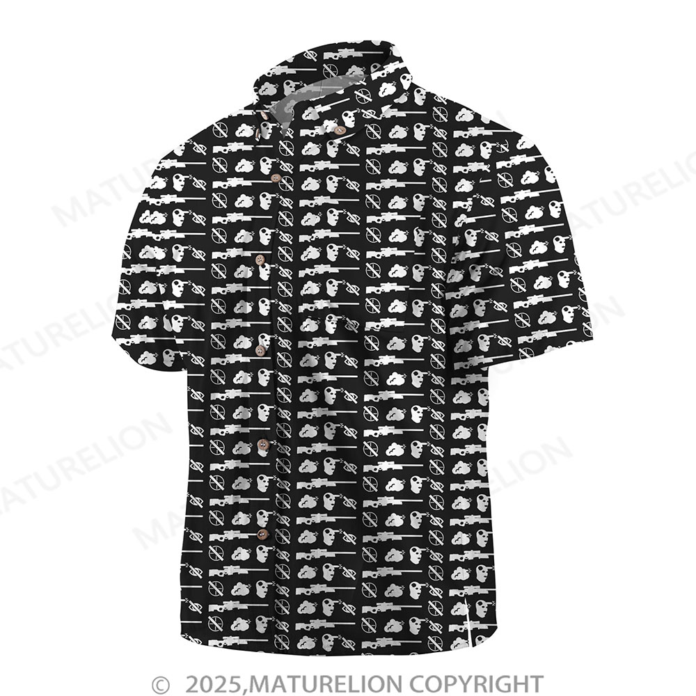 Maturelion Men's Hawaiian Shirt Jungle Vibes Button Up Shirt