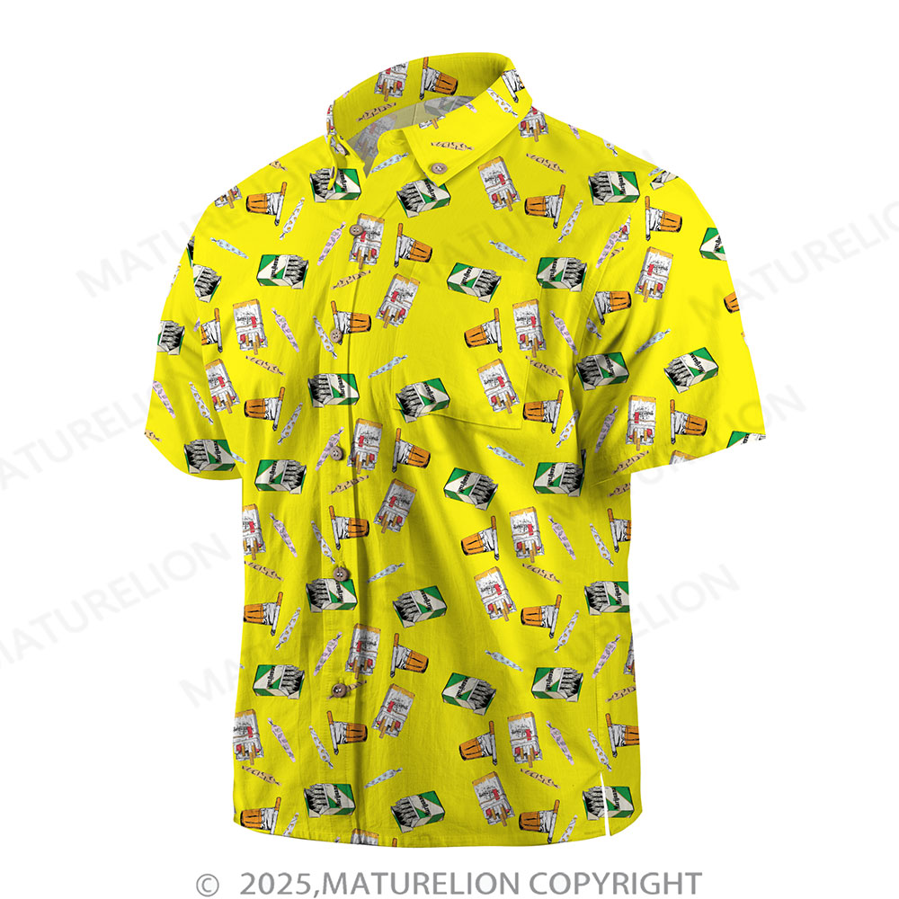 Maturelion Men's Button Pocket ShirtTropical Bliss and Endless Thrills Hawaiian Shirt