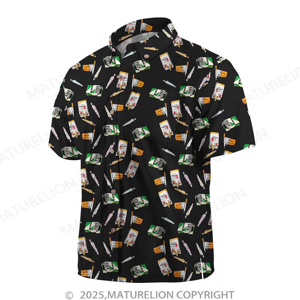 Maturelion Men's Button Pocket ShirtSeduction in the Sand Hawaiian Shirt
