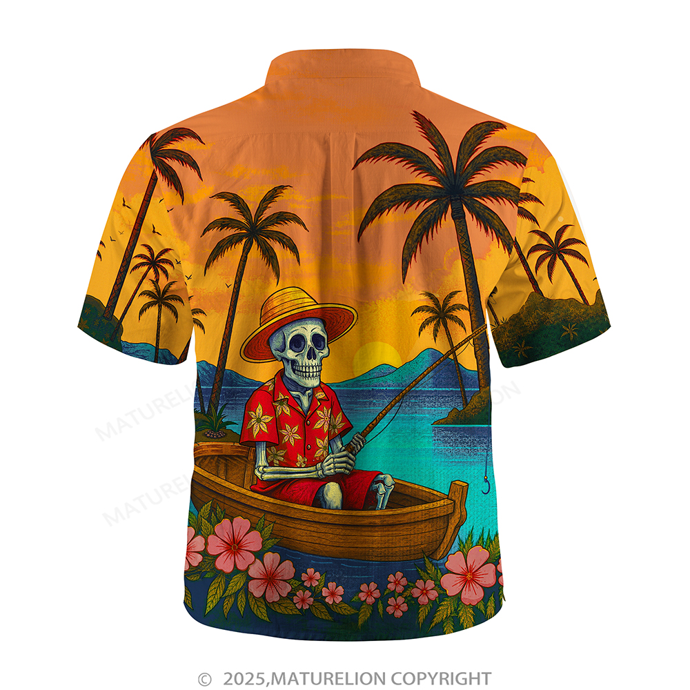 Maturelion Christmas Hawaiian Shirt Red Black Plaid Santa Hawaiian Shirt