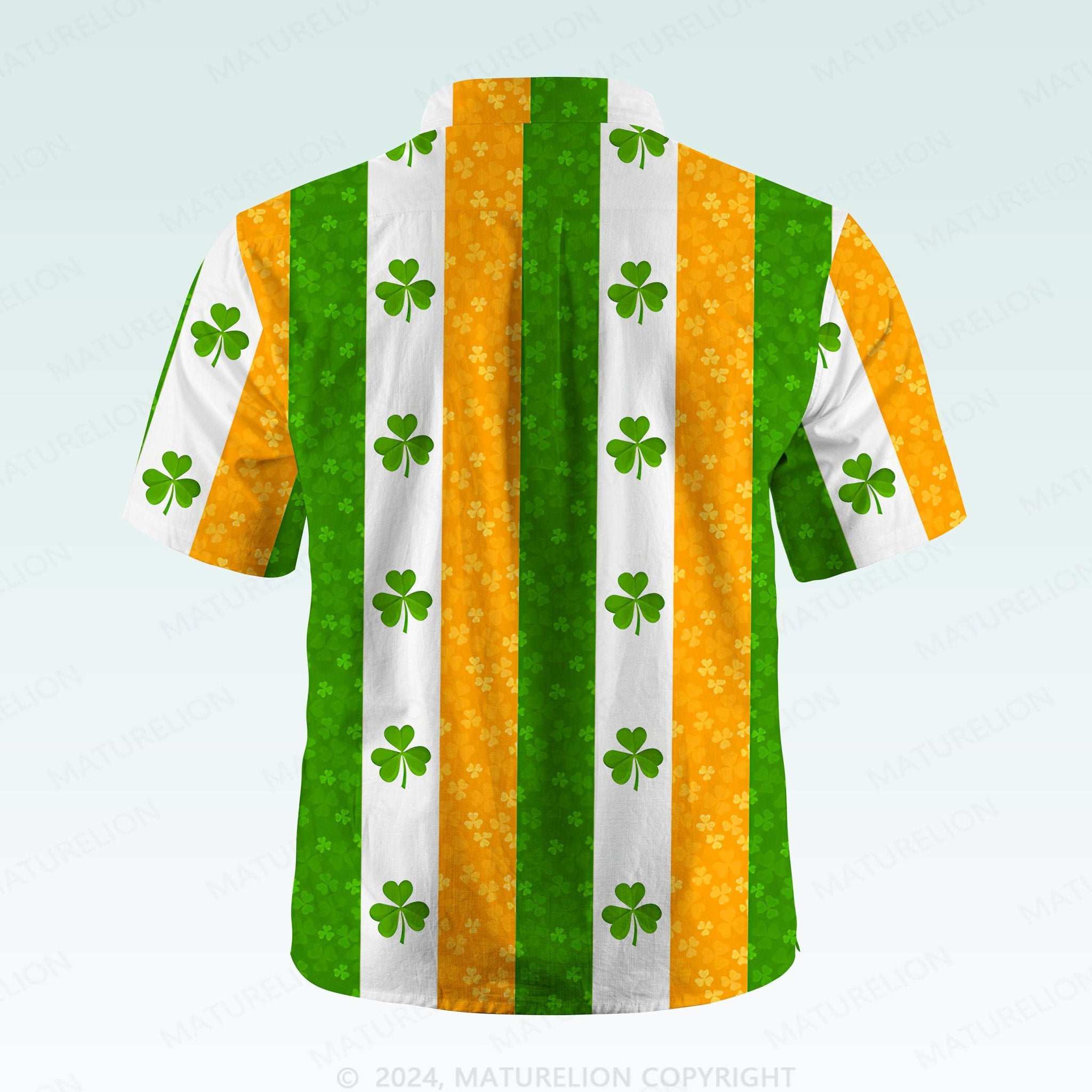 Maturelion St. Patrick's Button Pocket ShirtTropical Irish Delight Hawaiian Shirt