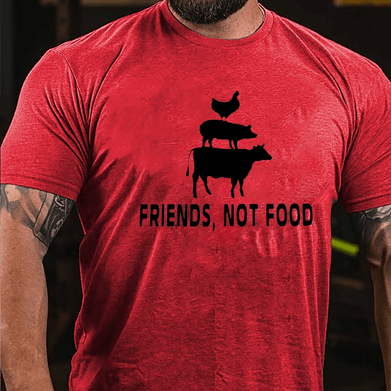 Friends Not Food Cotton T-shirt-Maturelion