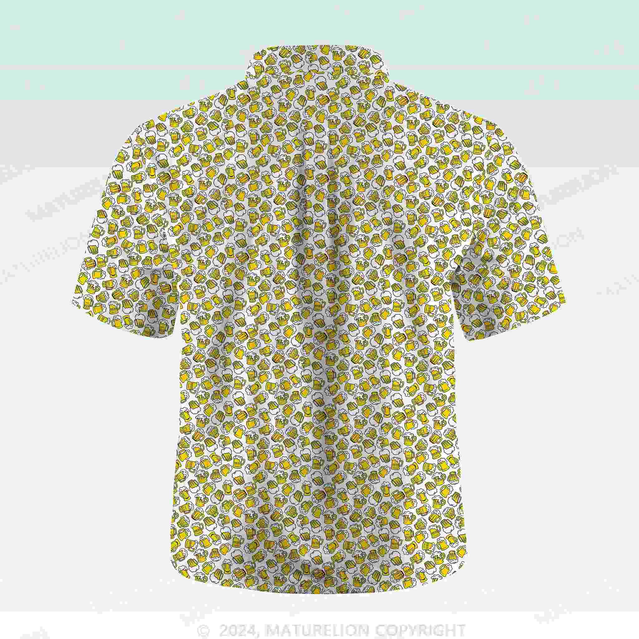 Maturelion Men's Button Pocket ShirtLiquor Funny Hawaiian Shirt