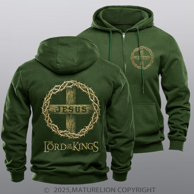 Maturelion Men's Hoodie Lord Of The Kings Fleece Zipper Hoodie