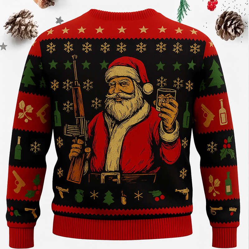 Maturelion I Like Whiskey And Guns And Maybe 3 People Ugly Sweater