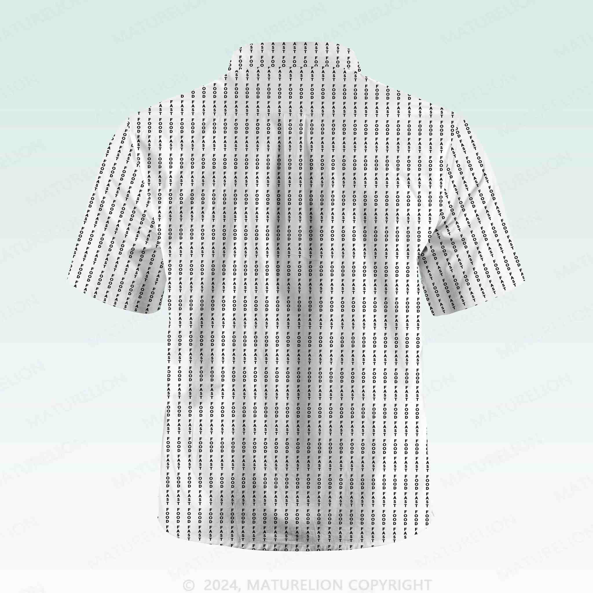 Maturelion Men's Button Pocket ShirtFast Food Hawaiian Shirt