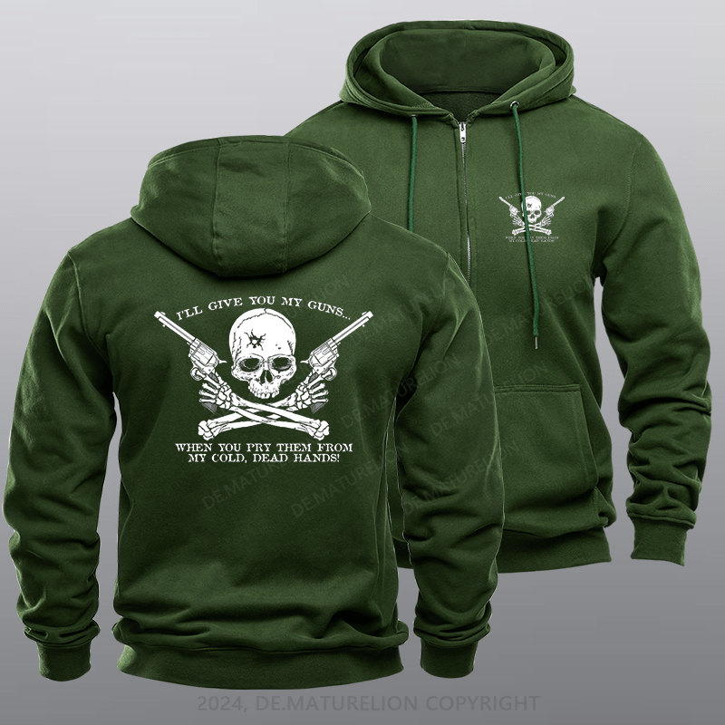 Maturelion Men's Hoodie COLD DEAD HANDS Fleece Zipper Hoodie