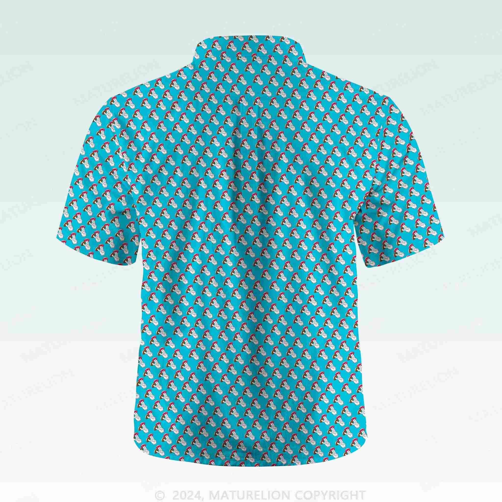 Maturelion Men's Button Pocket ShirtVintage Beach Hawaiian Shirt