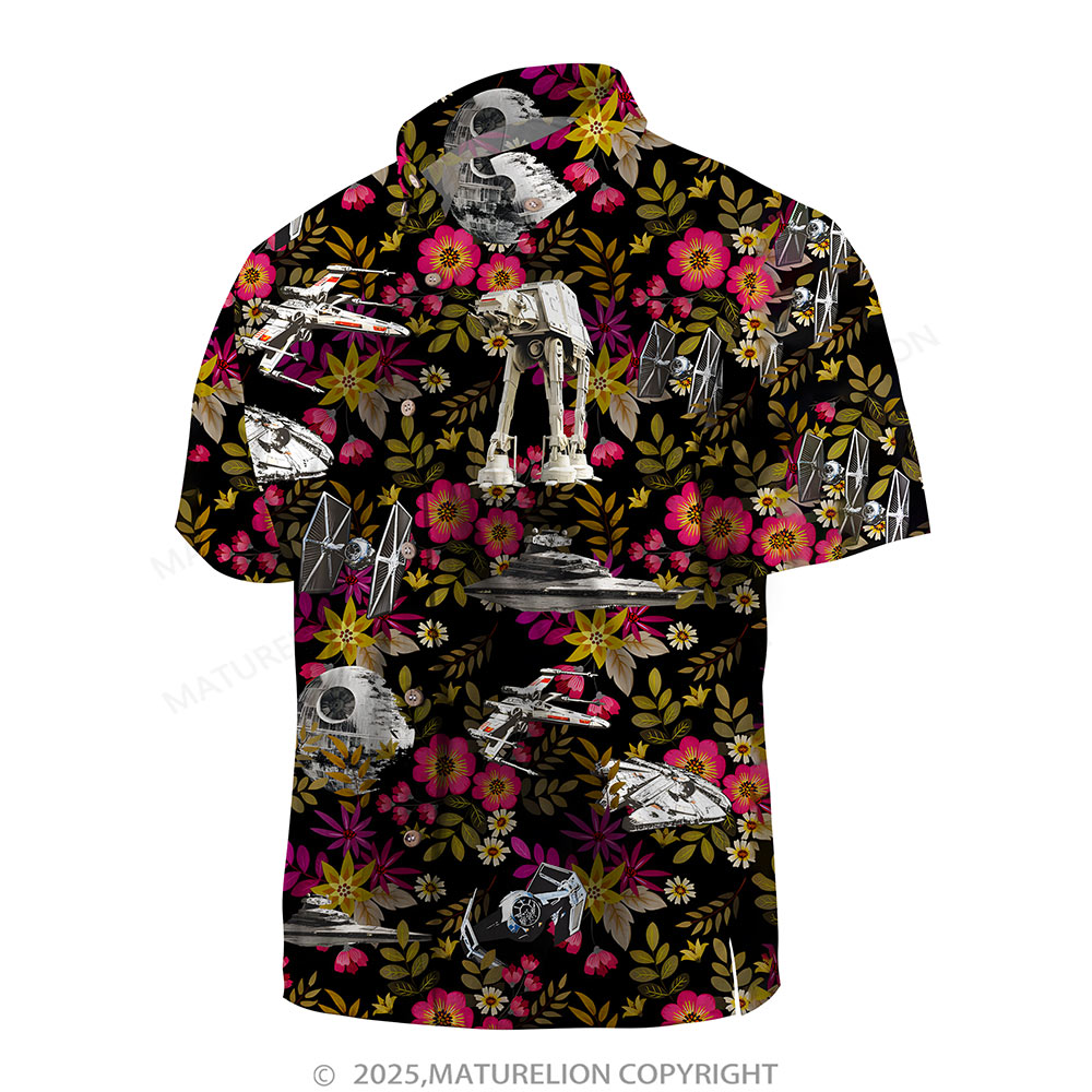 Maturelion Men's Hawaiian Shirt Retro Synthwave Space Knight Hawaiian Shirt