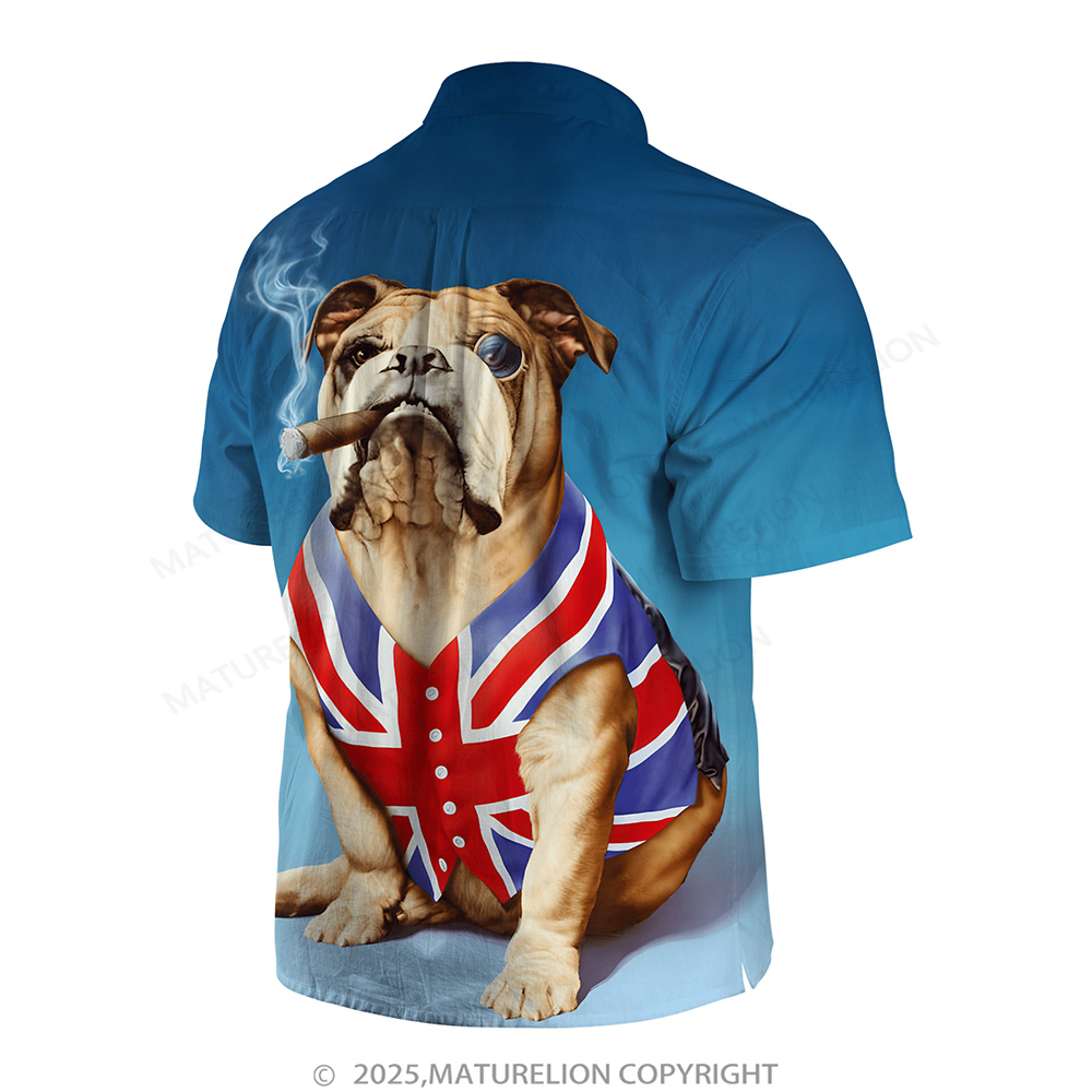 Maturelion Men's Aloha Shirts Fashion Anthropomorphic Animal Hawaiian Shirt