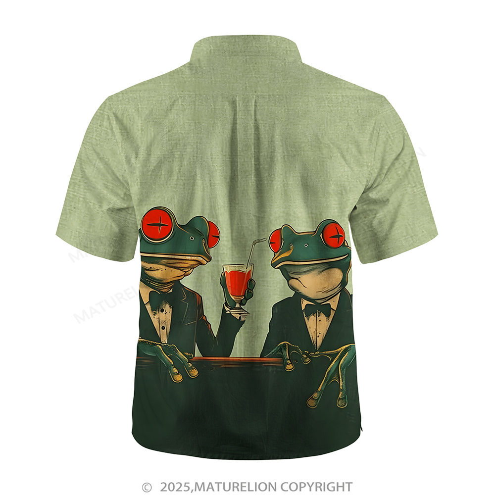 Maturelion Men's Aloha Shirts Animal Graphic Art Print Hawaiian Shirt