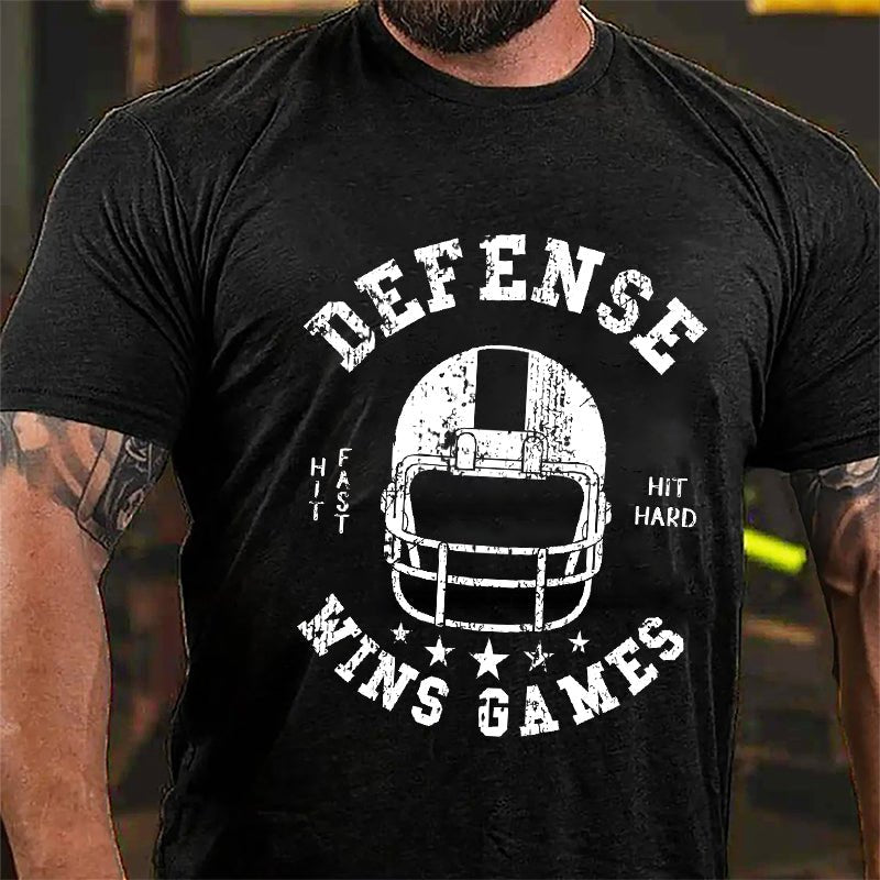 Super Bowl Defense Wins Games Cotton T-shirt-Maturelion