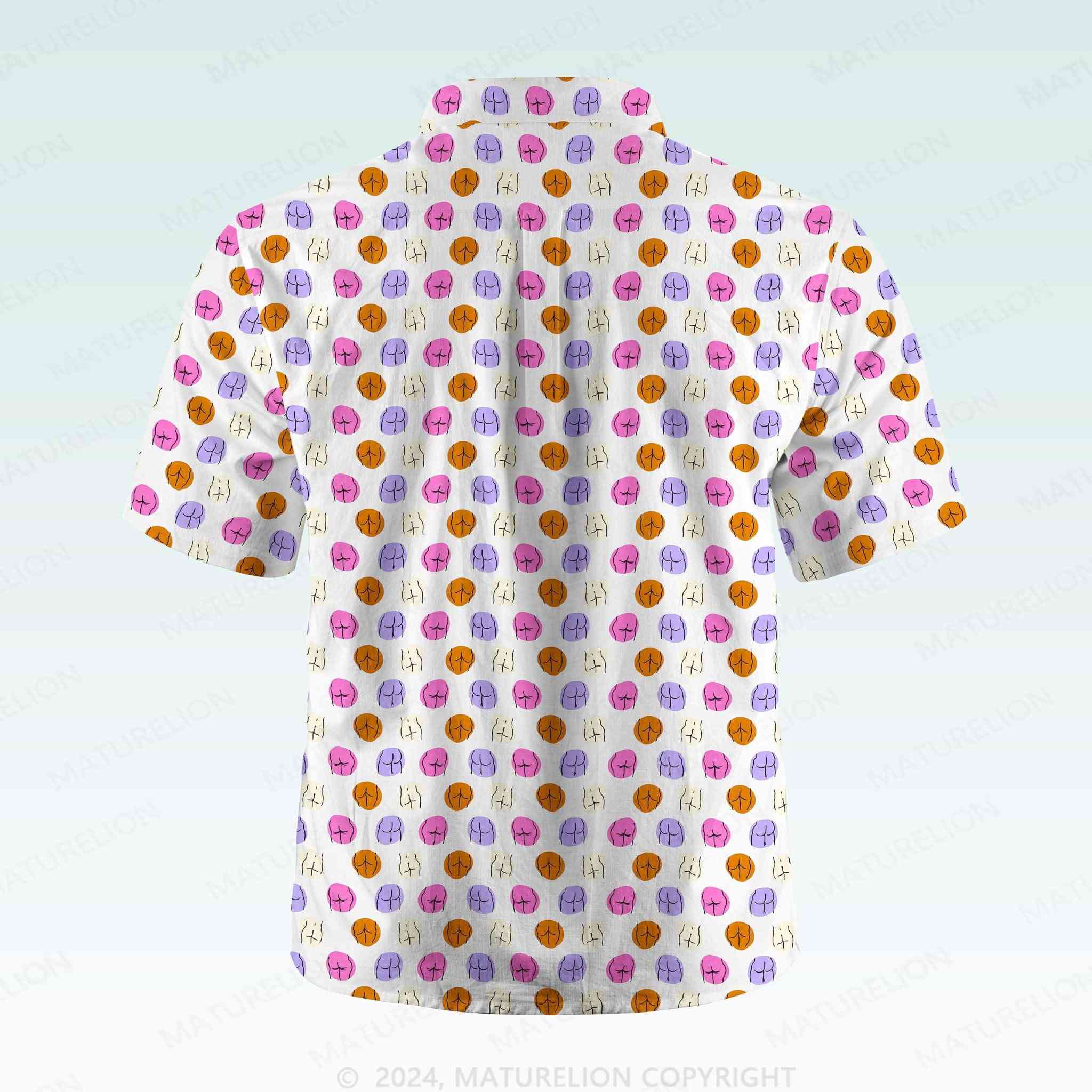 Maturelion Men's Button Pocket ShirtFunny Beach Hawaiian Shirt