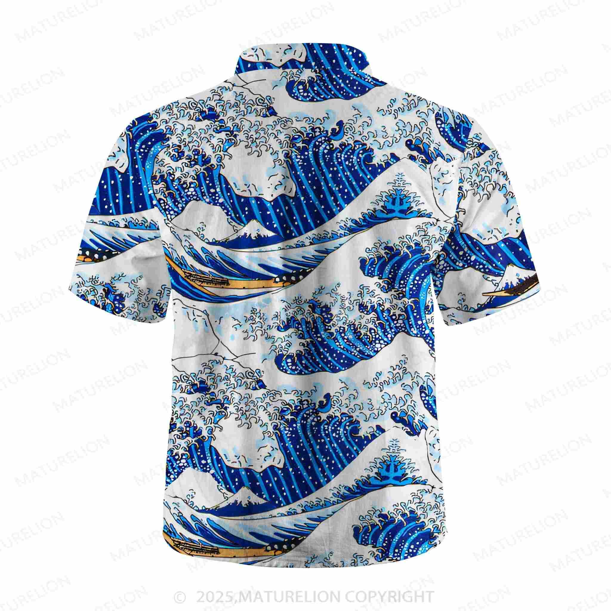 Maturelion Great Wave off Kanagawa Hawaiian Shirt