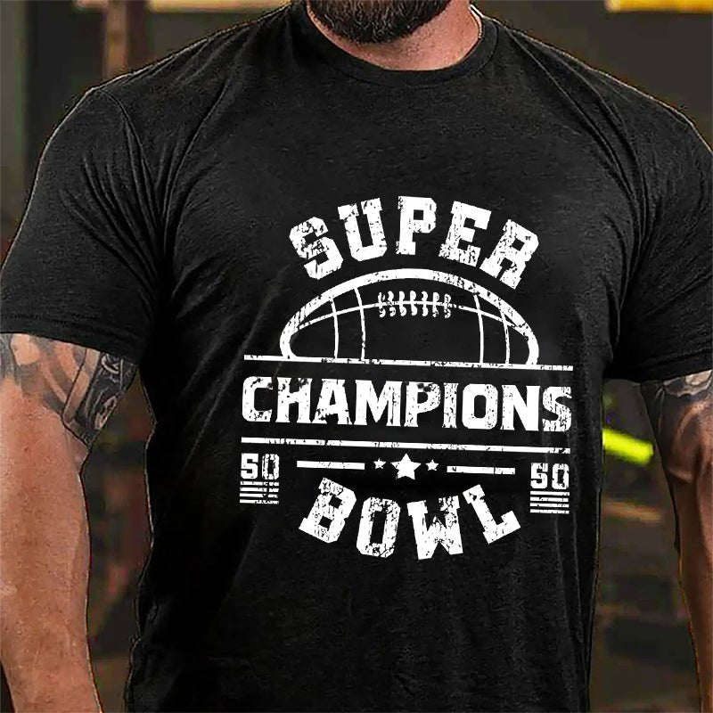 Super Bowl Champions Graphic Cotton T-shirt-Maturelion