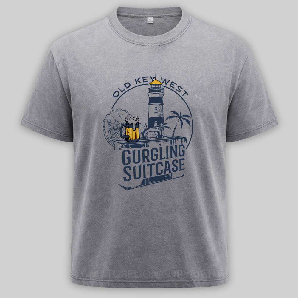 Maturelion Gurgling Suitcase Old Key West Orlando Resort Washed T-shirt