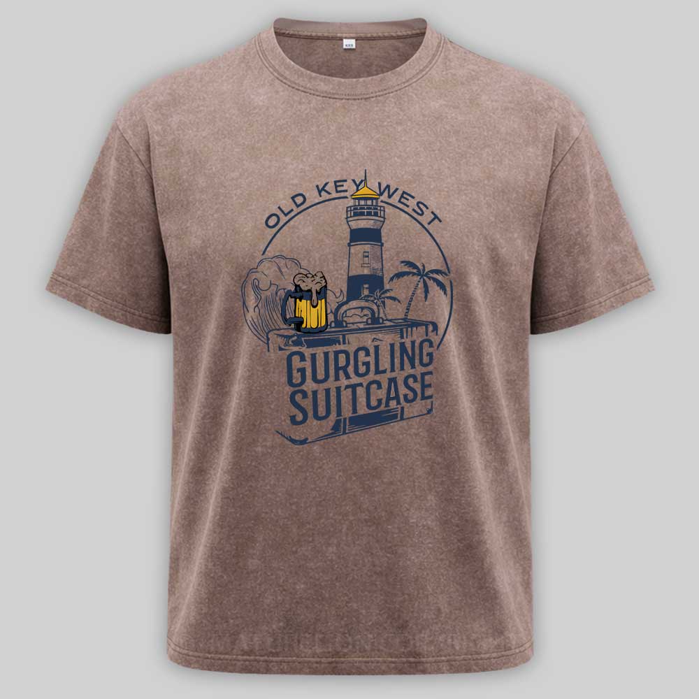 Maturelion Gurgling Suitcase Old Key West Orlando Resort Washed T-shirt