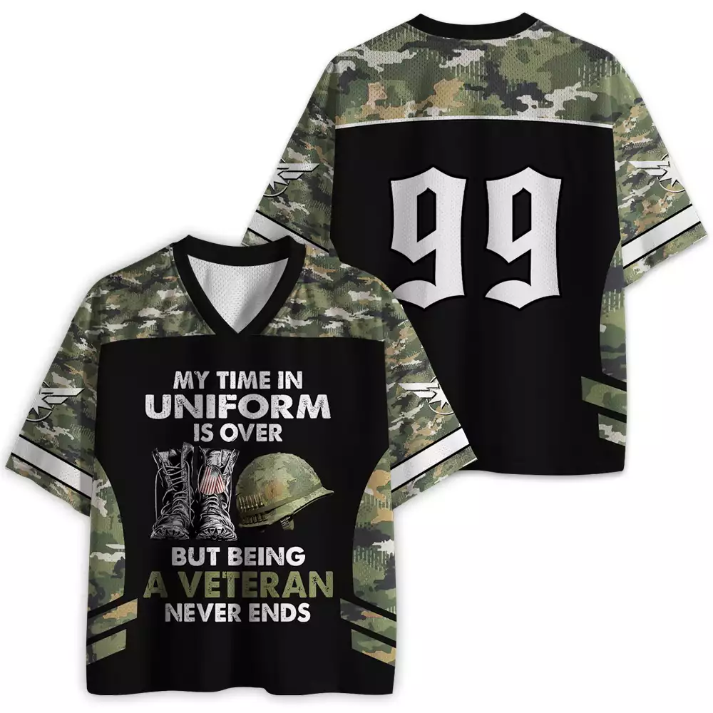 Maturelion My time in uniform is over, but being a veteran never ends Mesh Jersey
