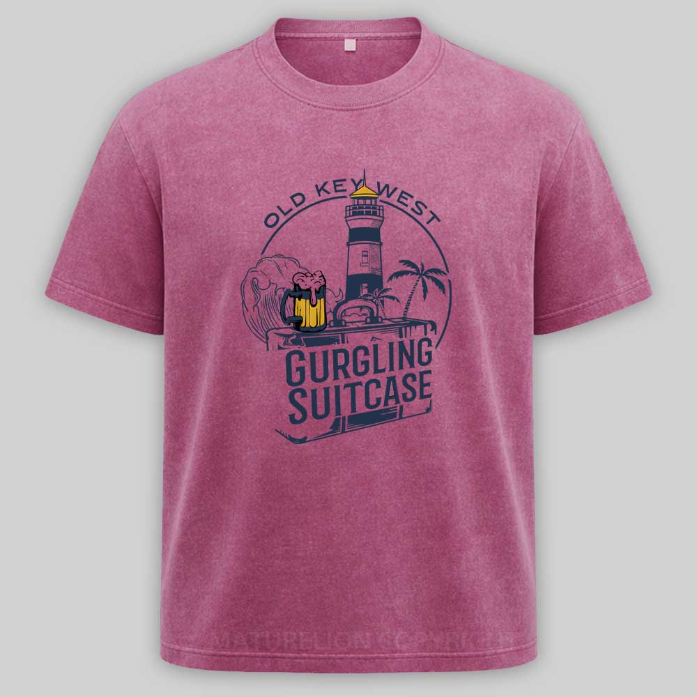 Maturelion Gurgling Suitcase Old Key West Orlando Resort Washed T-shirt