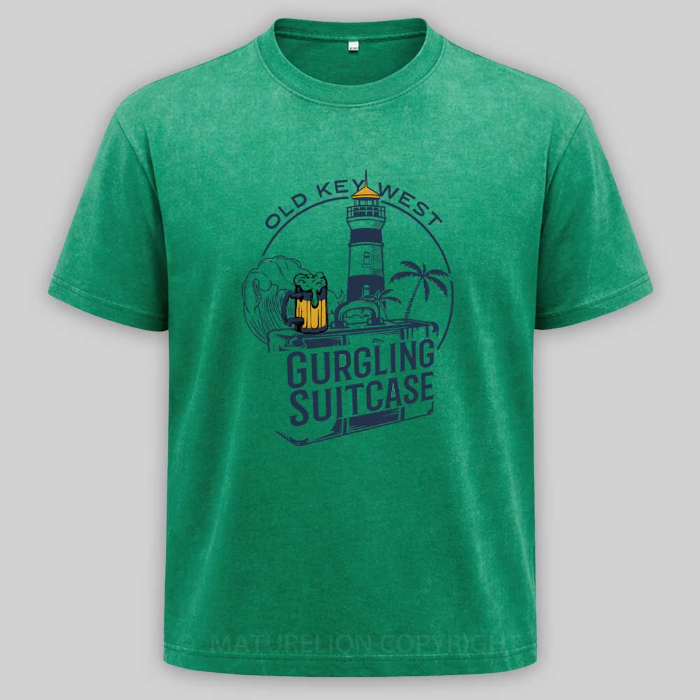 Maturelion Gurgling Suitcase Old Key West Orlando Resort Washed T-shirt