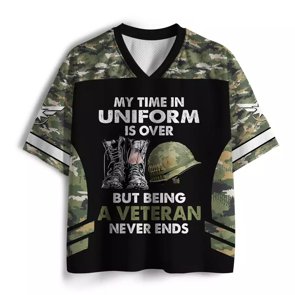 Maturelion My time in uniform is over, but being a veteran never ends Mesh Jersey