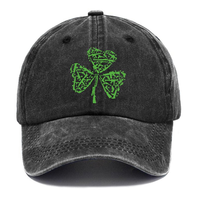 St. Patrick's Day Gun Clover Print Cap-Maturelion