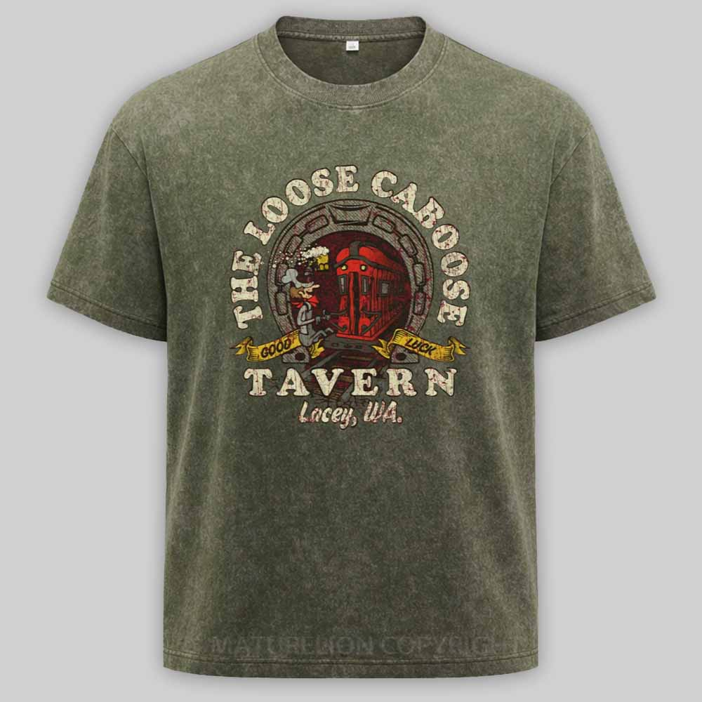 Maturelion The Loose Caboose Tavern 1967 Washed T-shirt