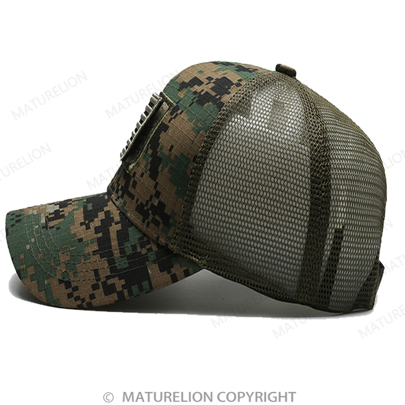 Maturelion American Flag Patch Mesh Trucker Hat