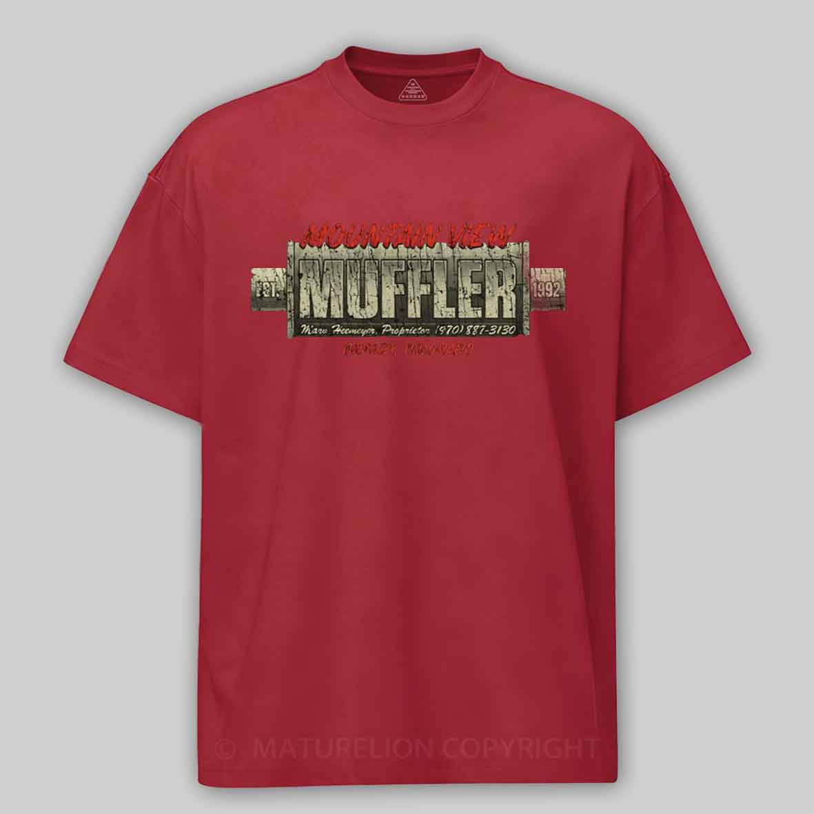 Maturelion Mountain View Muffler 1992 Cotton T-shirt