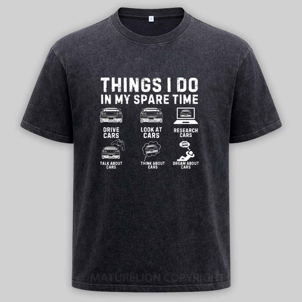 Maturelion Funny Car Lover Enthusiast Washed T-shirt