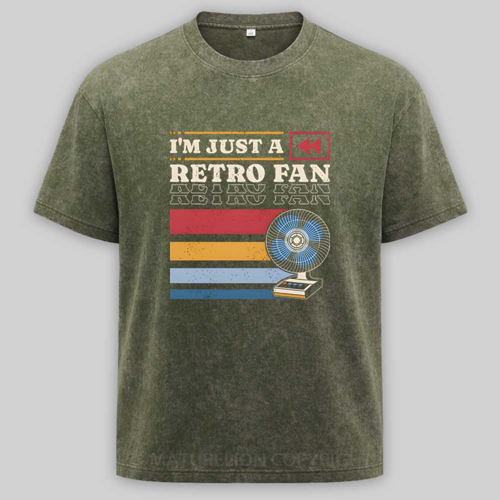 Maturelion I'm Just a Retro Fan Washed T-shirt