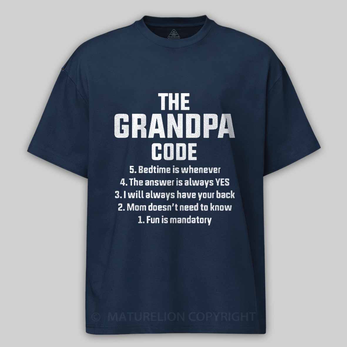 Maturelion Men's T-Shirt The Grandpa Code Cotton T-Shirt