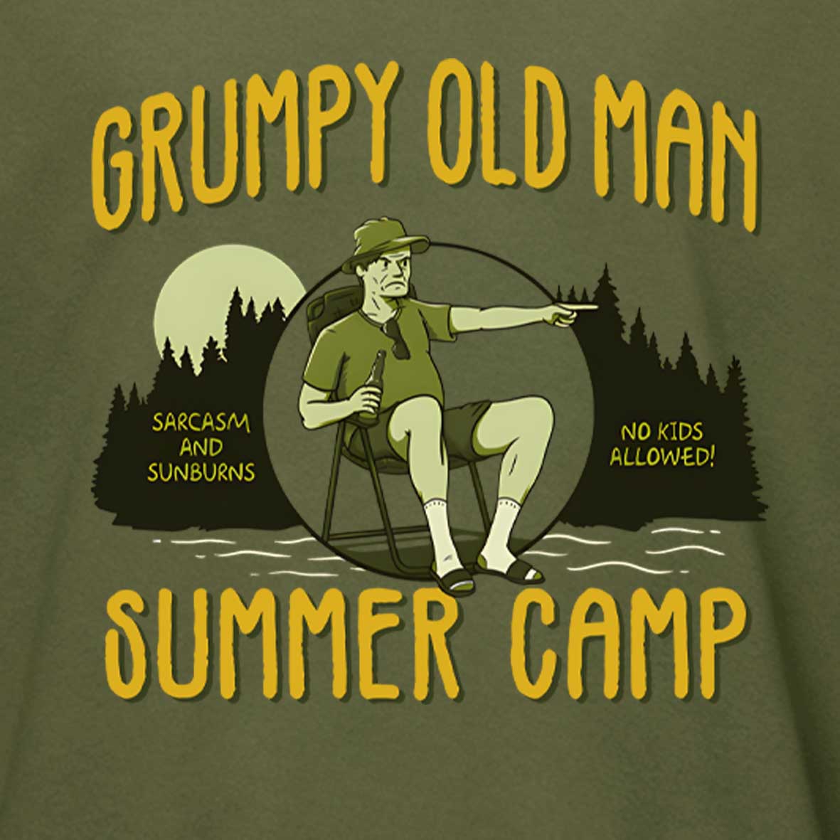 Maturelion Grumpy Old Man Summer Camp Cotton T-shirt