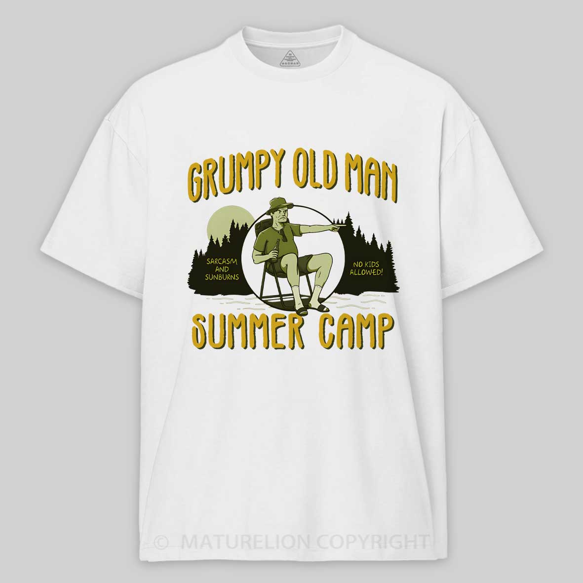 Maturelion Grumpy Old Man Summer Camp Cotton T-shirt